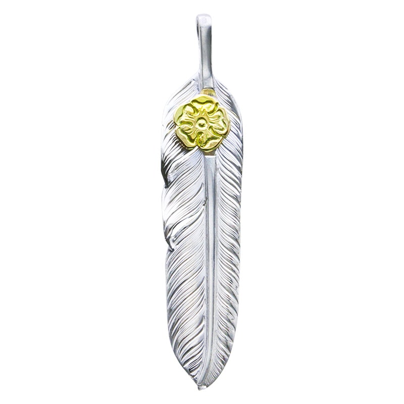 S flight feather 02 S K18 flower metal