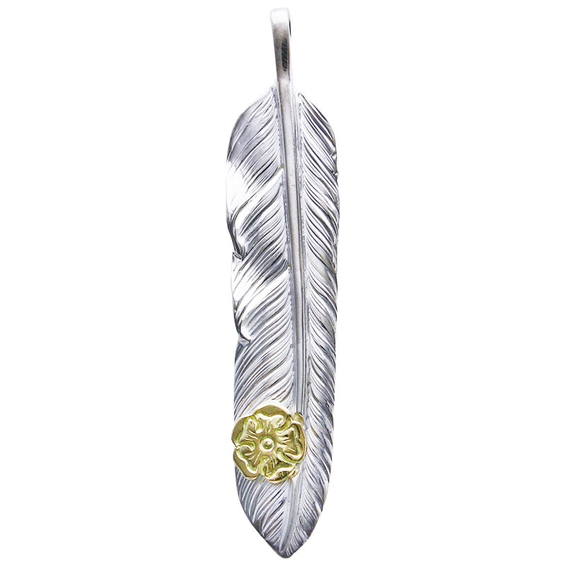 M flight feather 02 S K18 flower metal