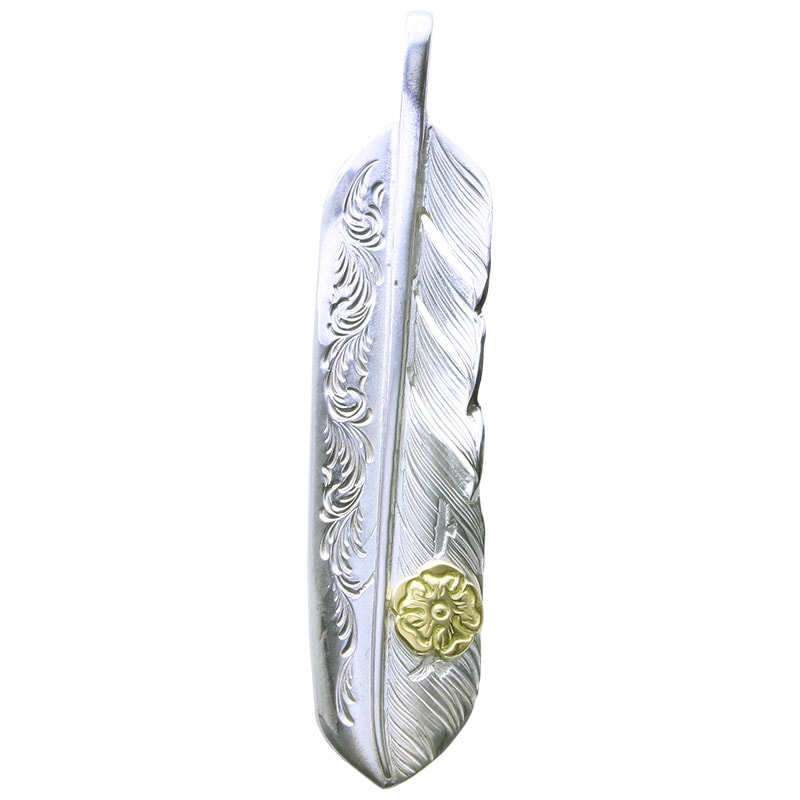 L arabesque flight feather 01 S K18 flower metal