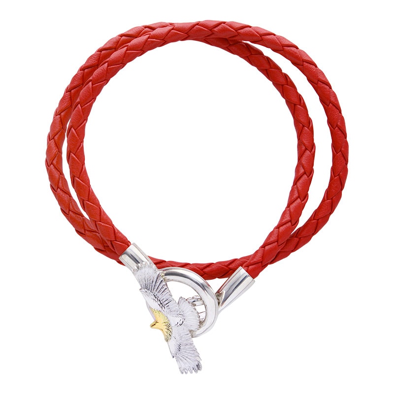 eagle eg-05/K18・925 RED Leather bracelet