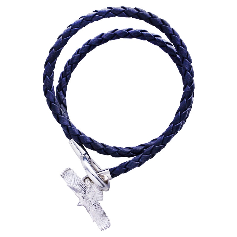 eagle eg-05/925 NAVY Leather bracelet