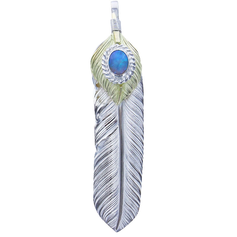 L flight feather 02 L K18 flight heart feather 02 opal 6×8 cup