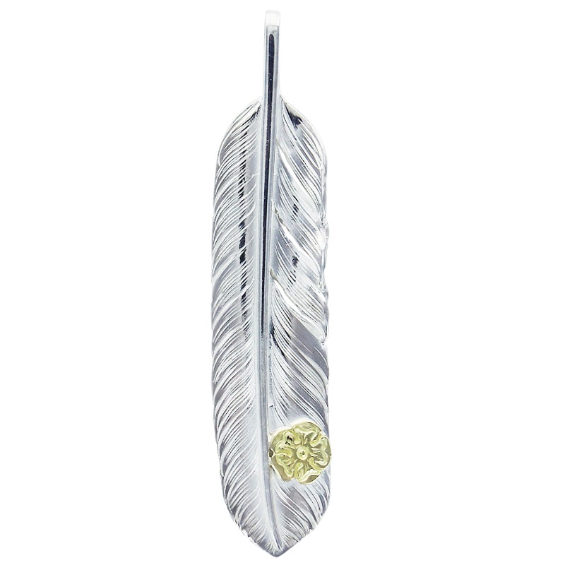 L flight feather 01 S K18 flower metal