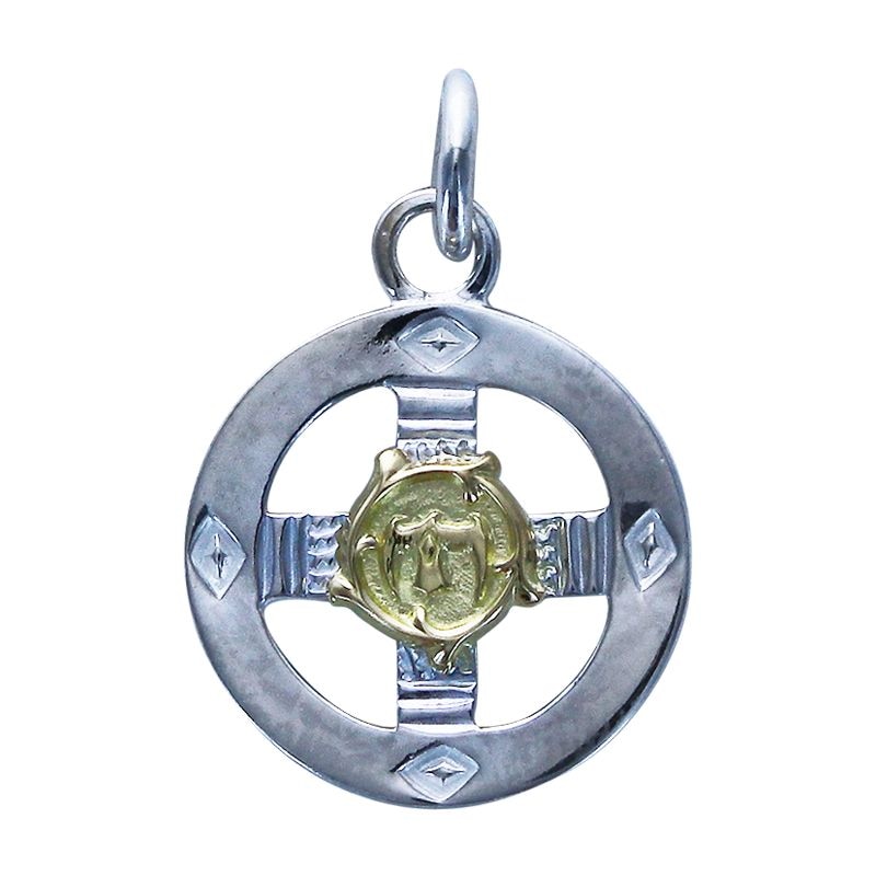 medicine wheel pendant arabesque K18 eagle metal