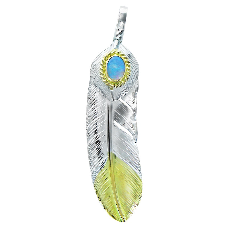 L feather K18 top 01 L heart feather 01 opal 6×8 K18cup