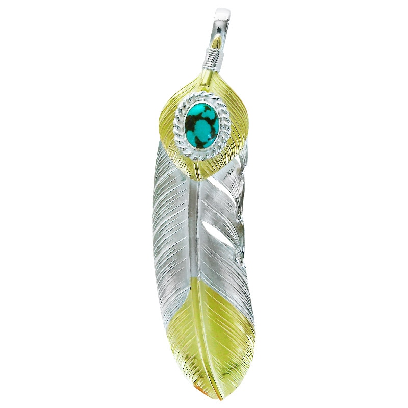 L feather K18 top 01 L K18 heart feather 01 turquoise 6×8 cup