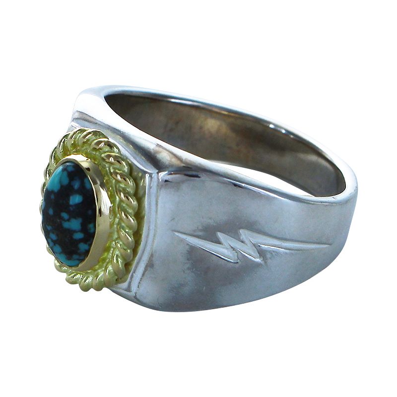 College ring  turquoise 6×8 K18 cup