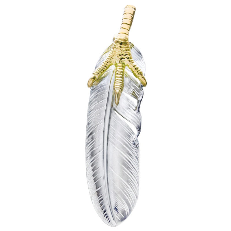 L feather 01 K18 eagle claw pendant 01