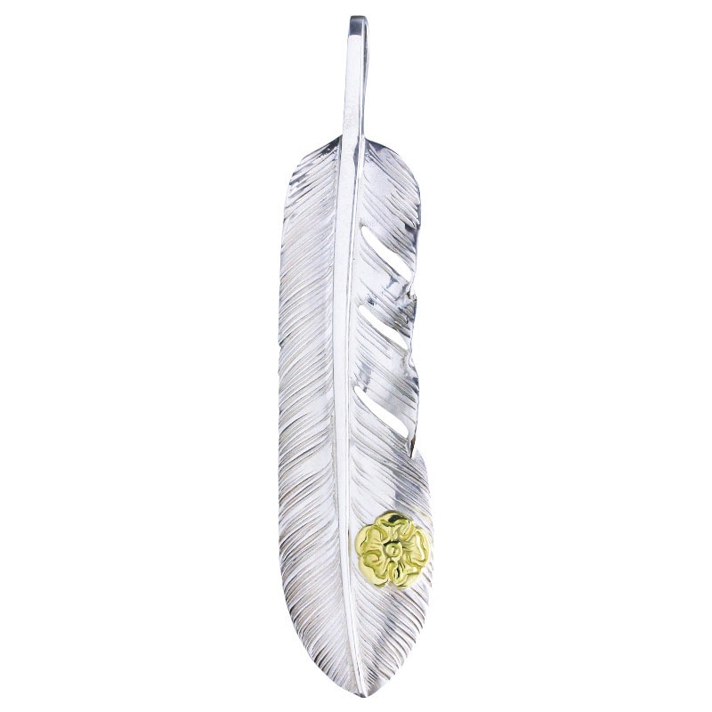 L old feather 01 S K18 flower metal