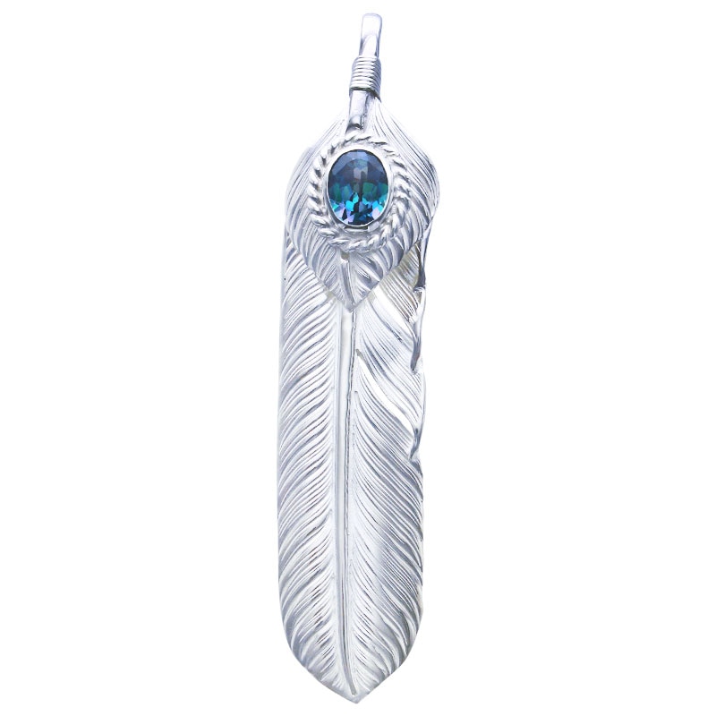 L flight feather 01 L flight heart feather 01 6×8 cup rainbow topaz