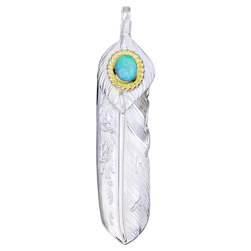 L arabesque flight feather 01 L flight heart feather 01 opal 6×8 K18 cup