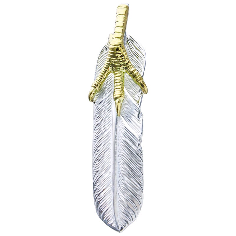 L flight feather 01 K18 eagle claw pendant 01