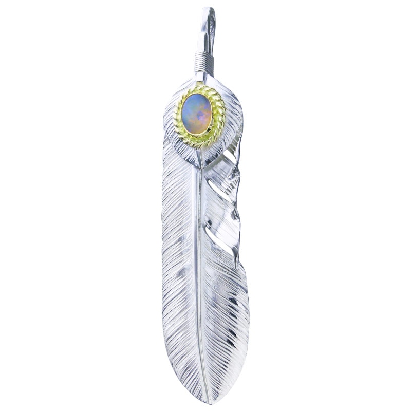 L old feather 01 L heart feather 01 opal 6×8 K18 cup