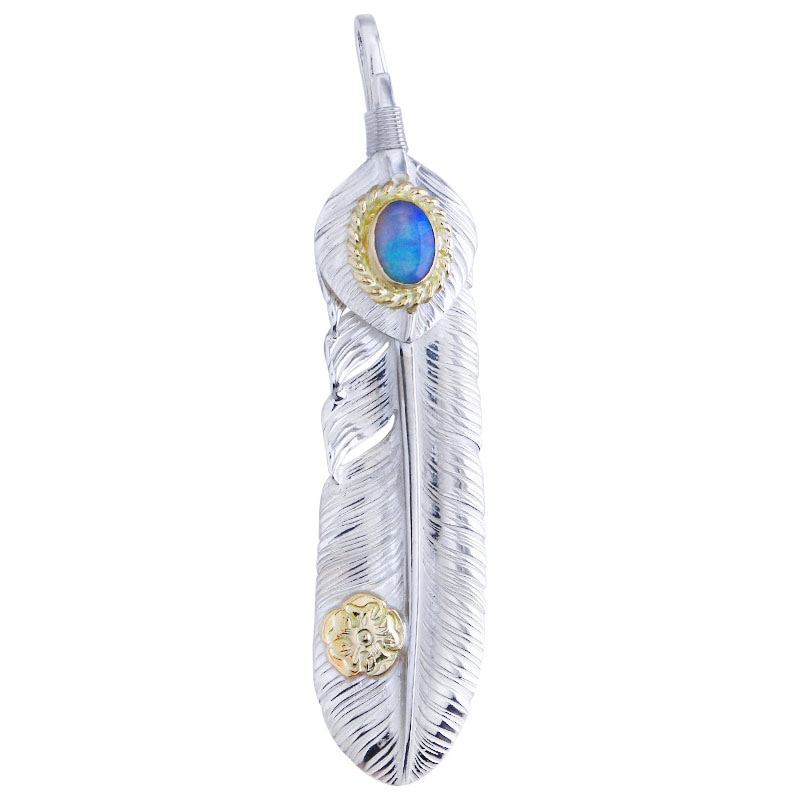 L old feather 02 L heart feather 02 opal 6x8 K18 cup S K18 flower metal