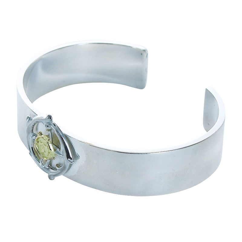 M plain bangle 13.5mm solid medicine wheel arabesque K18 eagle metal