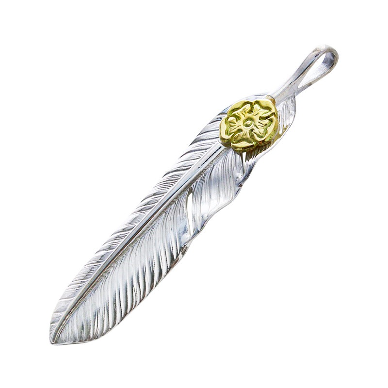 S flight feather 01 S K18 flower metal