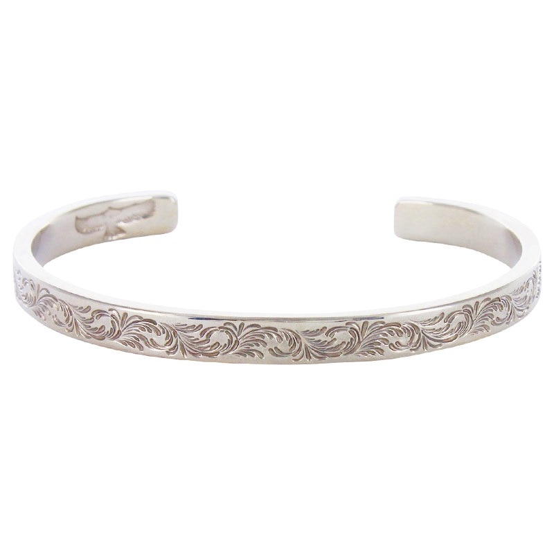 K18WG M arabesque design 5mm bangle