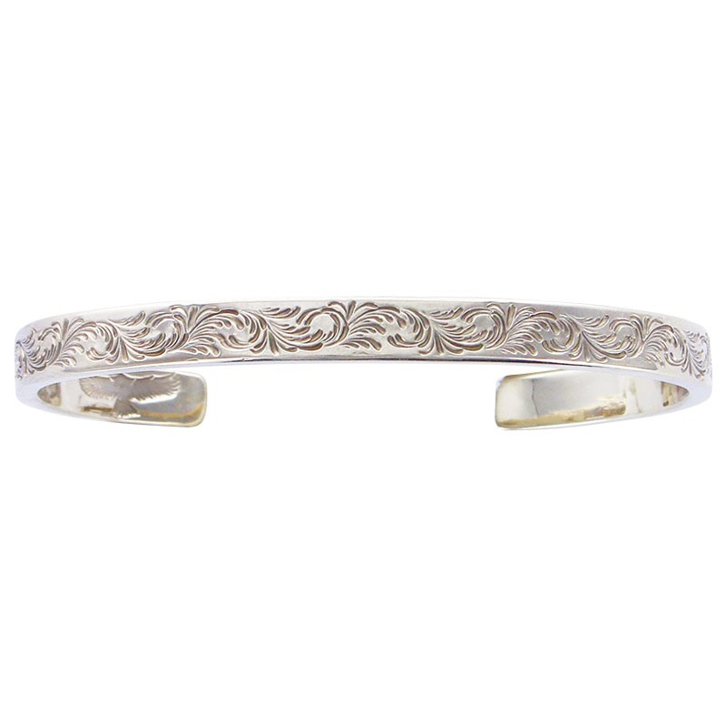 K18WG M arabesque design 5mm bangle
