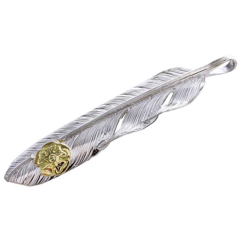 M flight feather 01 S K18 flower metal