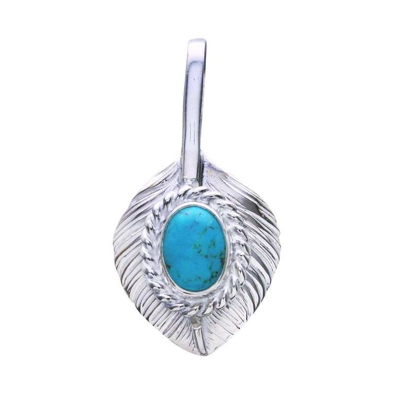 L heart feather 01 turquoise 6×8 cup