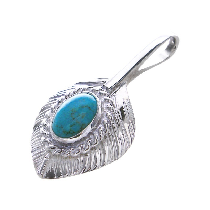 L heart feather 01 turquoise 6×8 cup