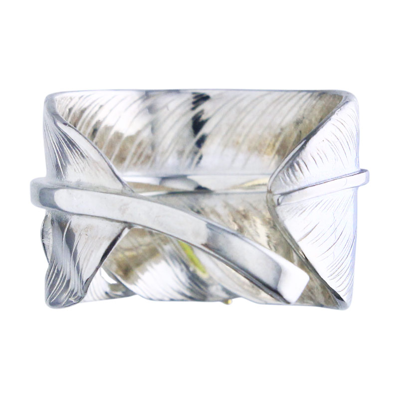 L feather ring 01 opal K18 big thunder