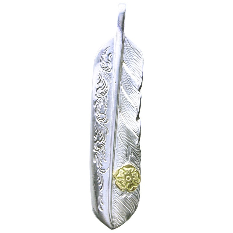 L arabesque flight feather 01 S K18 flower metal