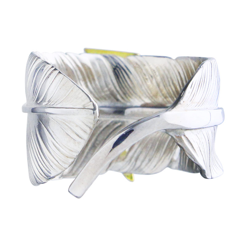 おフー様購入専用 L old feather ring 02 opal K18 big thunder | Ring