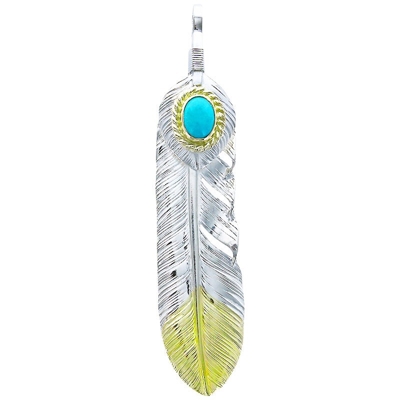 L old feather K18 top 01 L heart feather 01 turquoise 6×8 K18 cup