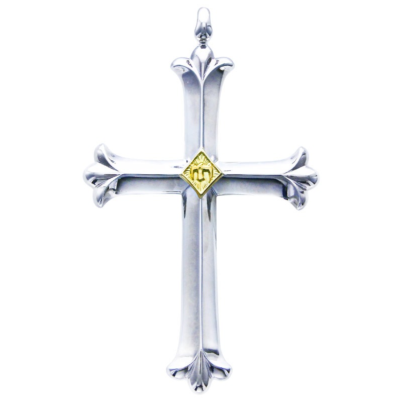 cross pendant M K18 eagle metal