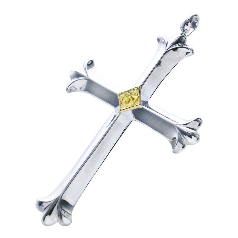 cross pendant M K18 eagle metal