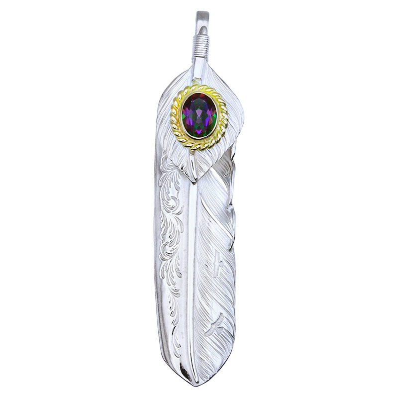 L arabesque flight feather 01 L flight heart feather 01 rainbow topaz 6×8 K18 cup