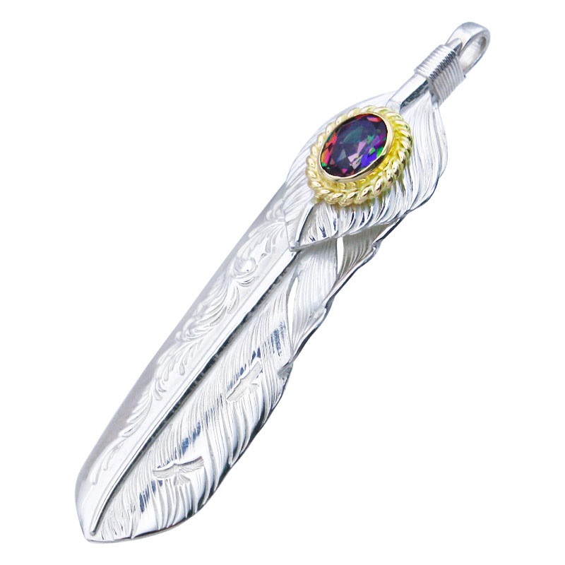 L arabesque flight feather 01 L flight heart feather 01 rainbow topaz 6×8 K18 cup