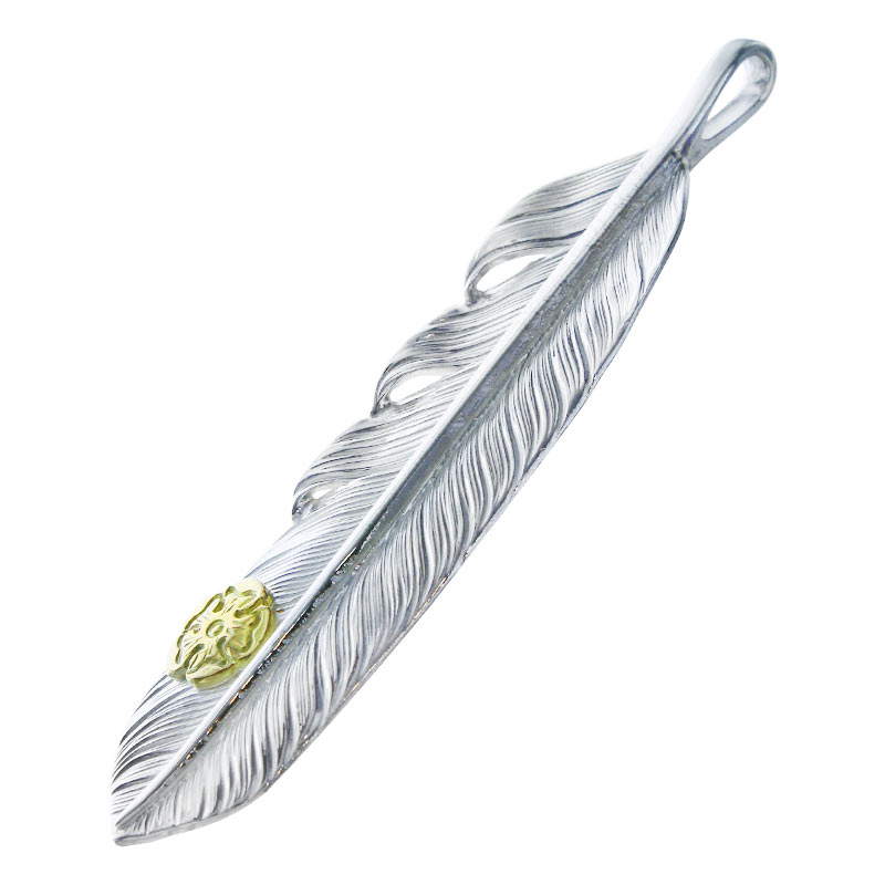 L flight feather 02 S K18 flower metal