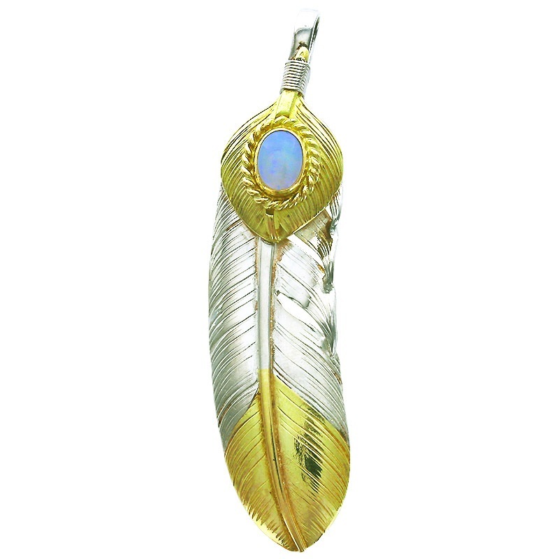 TaroWashimi K18GOLDフェザーM オパール付き L feather K18 top 01 L K18 heart feather 01 opal 6×8 K18 cup