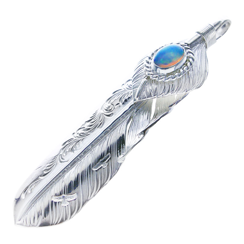 ワシミタロウ　tarowashimi Lアラベスクフライトフェザー爪付き L arabesque flight feather K18 core 01 eagle claw pendant 01