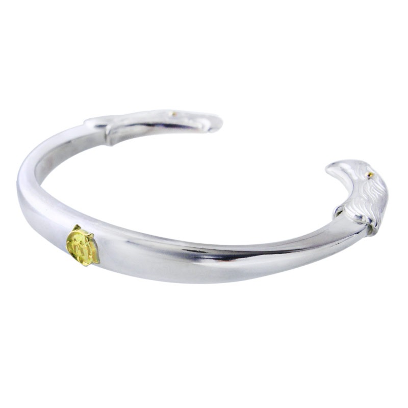 M eagle face bangle arabesque K18 eagle metal K18 beads 1.8mm x 4