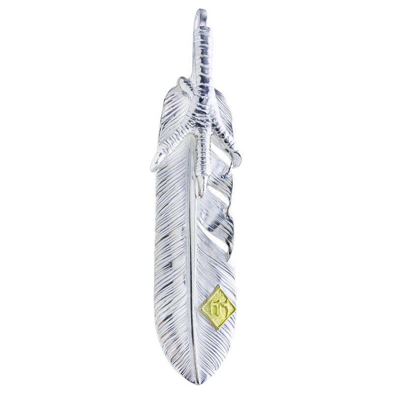 L old feather 01 eagle claw pendant 01M K18 eagle metal