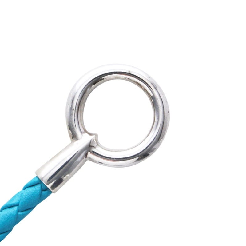 eagle eg-05/K18・925 LIGHT BLUE Leather bracelet