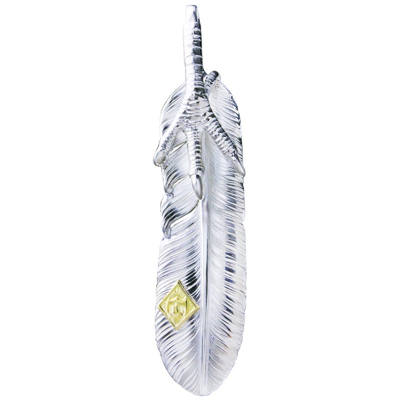 L old feather 02 eagle claw pendant 02 M K18 eagle metal