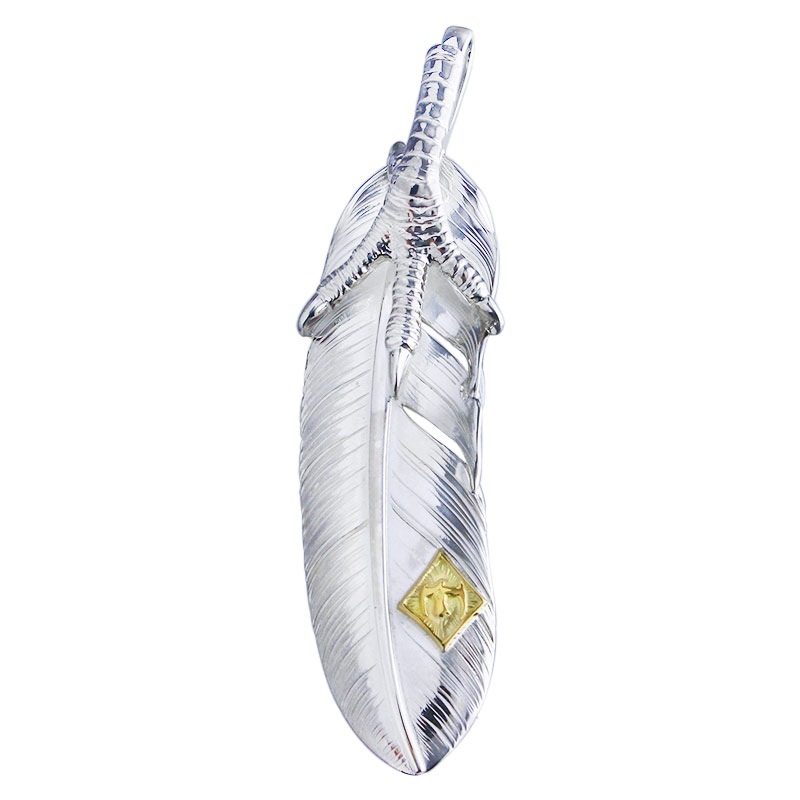 L feather 01 eagle claw pendant 01 M K18 eagle metal | Pendant ...