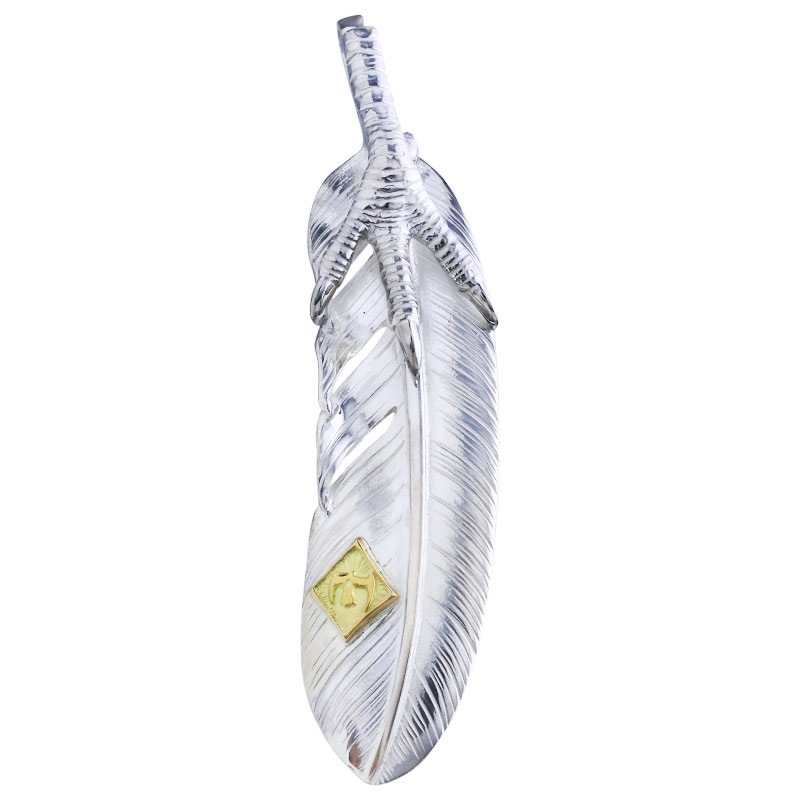 L feather 02 eagle claw pendant 02 M K18 eagle metal