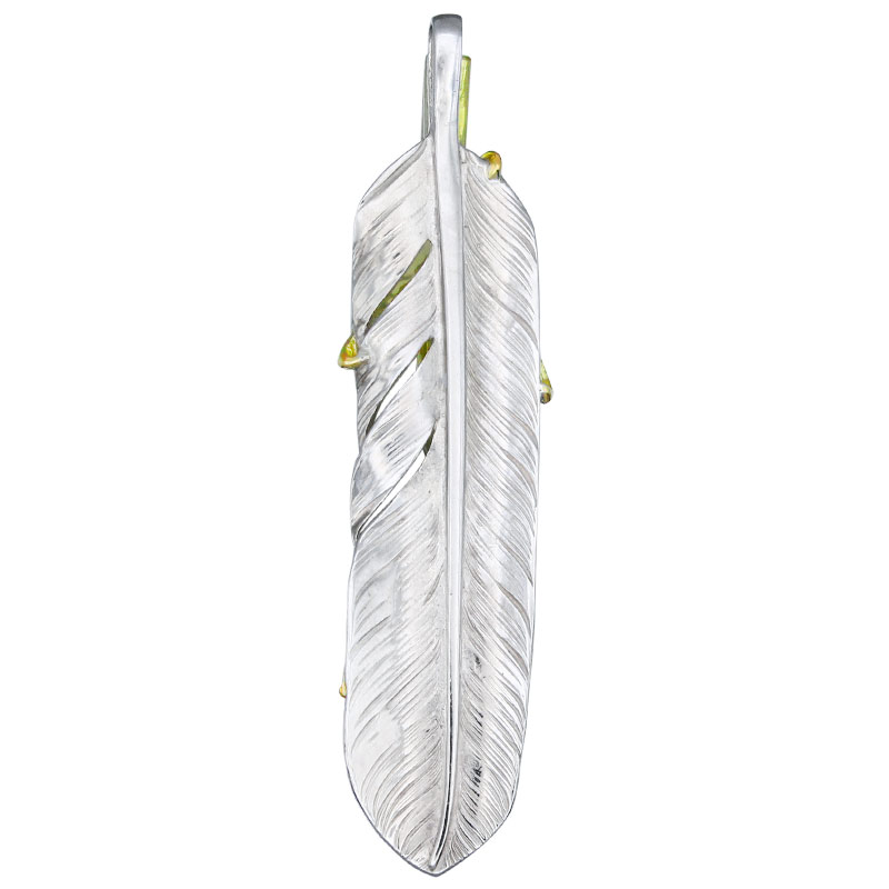 L arabesque flight feather 01 K18 eagle claw pendant 01 arabesque K18 eagle metal