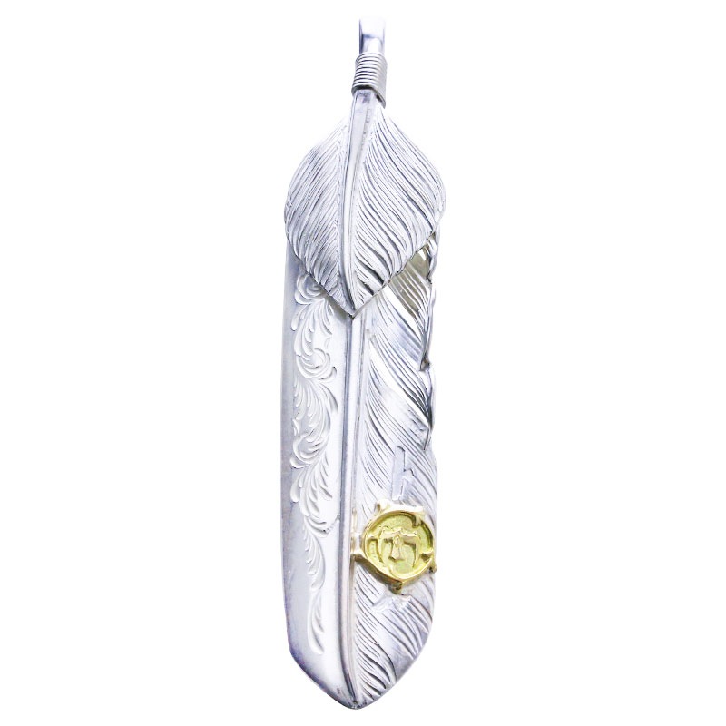 L arabesque flight feather 01 L flight heart feather 01 arabesque K18 eagle metal