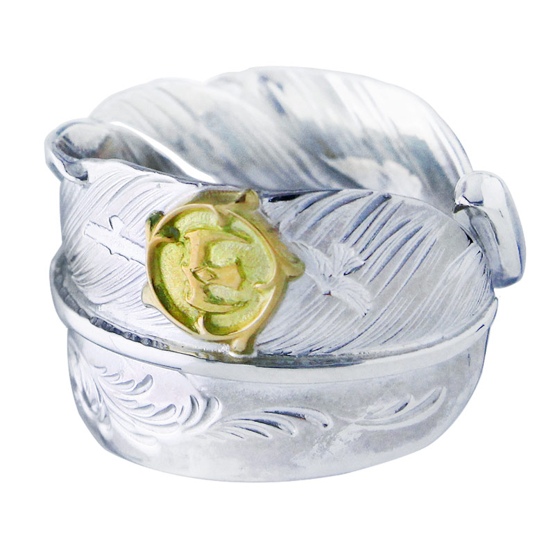 L arabesque flight feather 01 ring arabesque K18 eagle metal