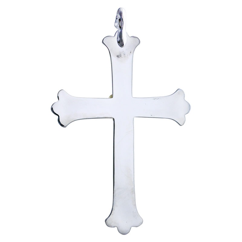 cross pendant K18YG hibiscus metal
