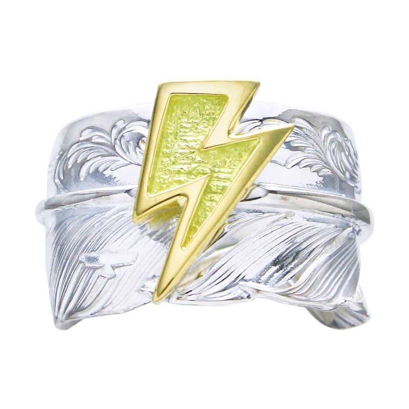 L arabesque flight feather 01 ring K18 big thunder