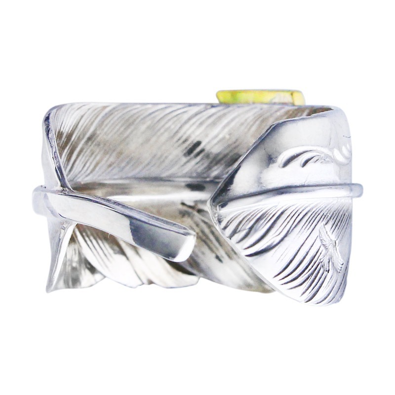L arabesque flight feather 01 ring K18 big thunder