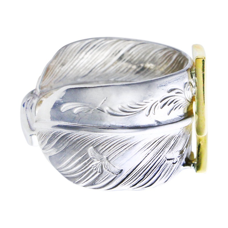 L arabesque flight feather 01 ring K18 big thunder