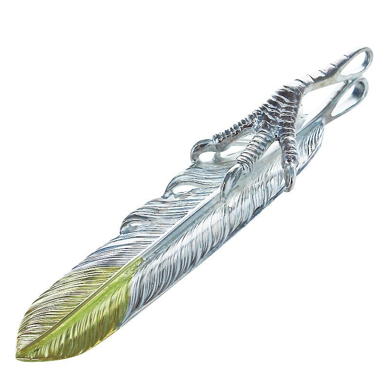 L flight feather K18 top 02 eagle claw pendant 01